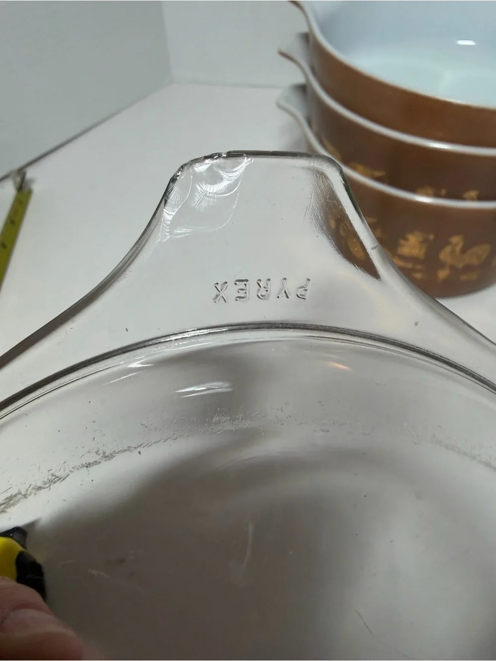 Vintage Pyrex Americana -  Brown Gold 1960s casserole dishes
